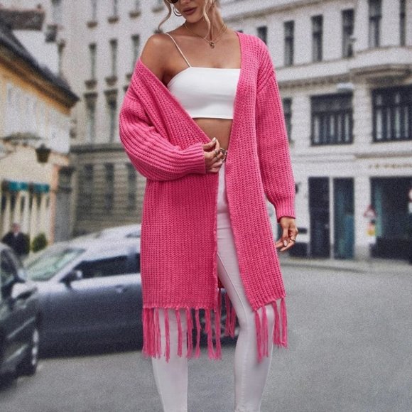 Hot Pink Womens Cardigan - Picture 1 of 5